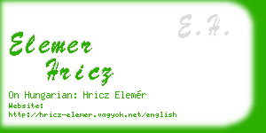 elemer hricz business card